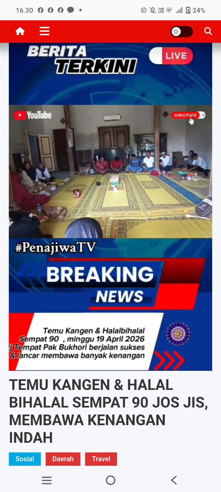 TEMU KANGEN & HALAL BIHALAL SEMPAT 90 JOS JIS, MEMBAWA KENANGAN INDAH